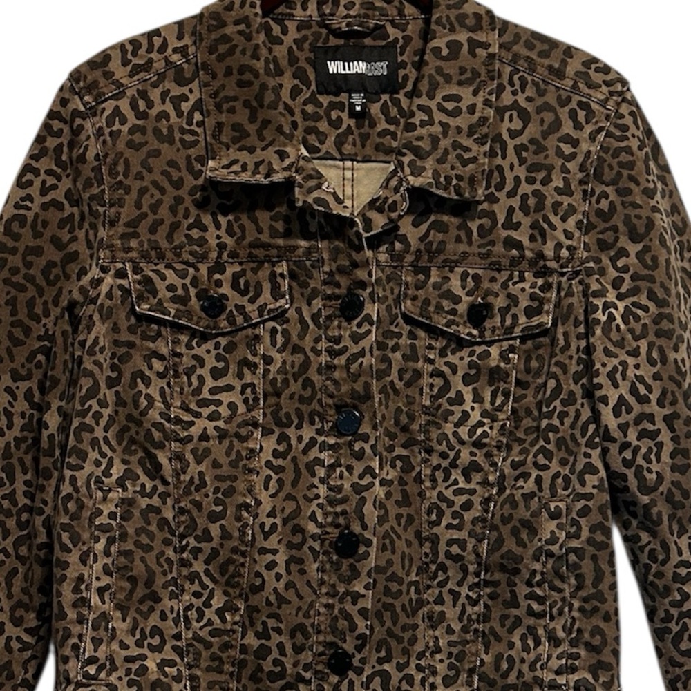 William Rast Wild Cheetah Print Denim Jacket with Structured Silhouette
